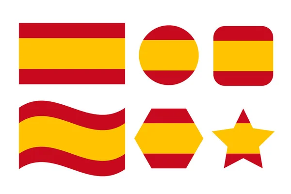 Spanya Bayrağı Bağımsızlık Günü Veya Seçim Için Basit Illüstrasyon — Stok Vektör