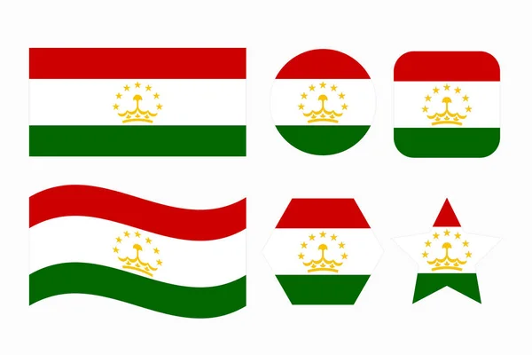 Bandera Tayikistán Ilustración Simple Para Día Independencia Las Elecciones — Vector de stock