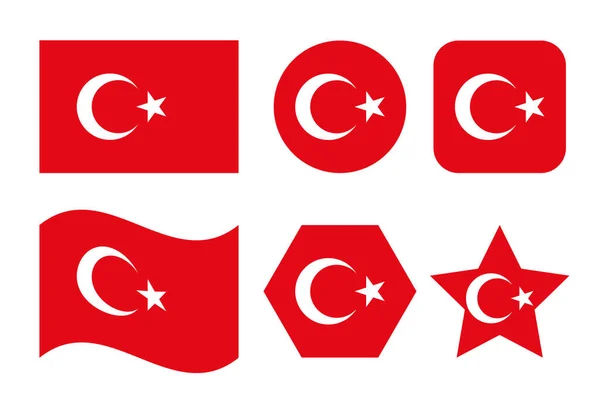 Bandeira Turquia Ilustração Simples Para Dia Independência Eleição —  Vetores de Stock