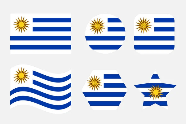 Drapeau Uruguay Illustration Simple Pour Jour Indépendance Élection — Image vectorielle