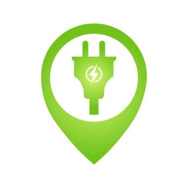 Eko elektrik prizi simgesi Sıfır emisyon aracı Batarya şarj istasyonu işareti