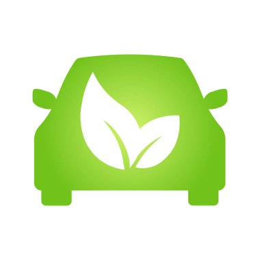 Eko elektroaraba simgesi Sıfır emisyon aracı Batarya şarj istasyonu işareti