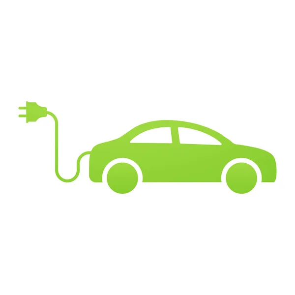 Eco Elektroauto Ikone Null Emission Fahrzeug Akku Ladestationsschild — Stockvektor