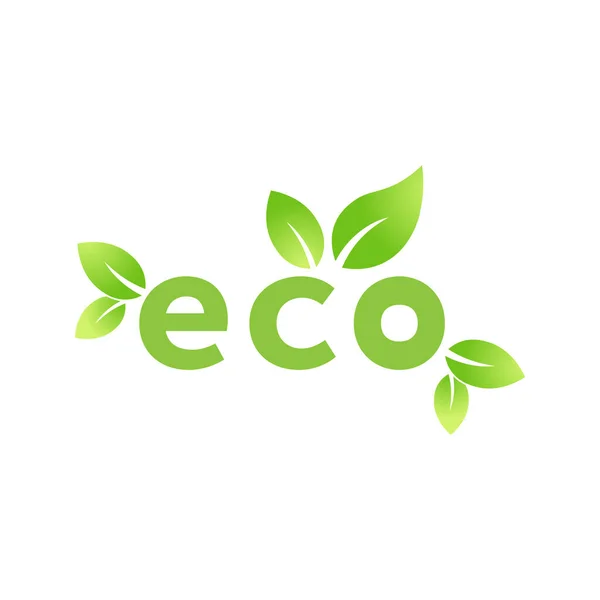 Ícone Folha Verde Eco Bio Natureza Verde Símbolo Eco Para — Vetor de Stock