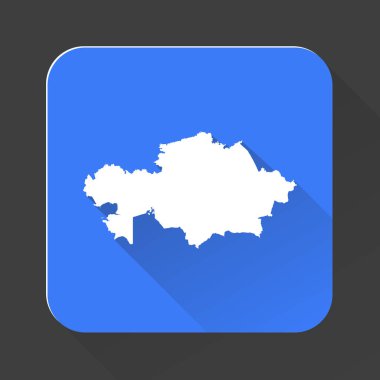 Arkaplanda izole edilmiş sınırları olan son derece ayrıntılı Kazakistan haritası