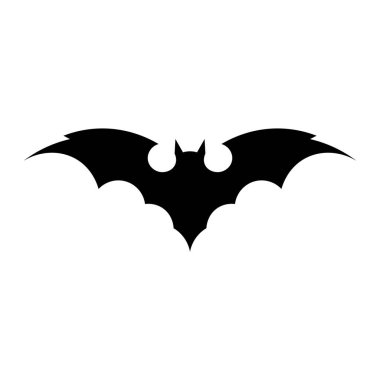 Cadılar Bayramı tebrik kartları için yarasa siluetinin basit bir gösterimi