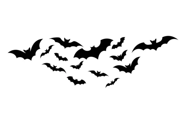 Простая Иллюстрация Силуэта Летучих Мышей Поздравительных Открыток Хэллоуин — стоковый вектор