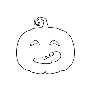 Bayram karikatür konseptiyle Cadılar Bayramı korkunç balkabağı