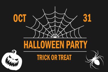 Cadılar Bayramı için turuncu renkli Mutlu Cadılar Bayramı logosu