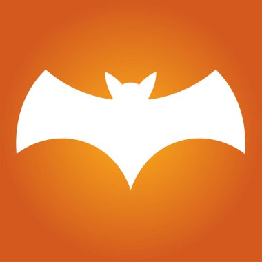 Cadılar Bayramı için beyaz yarasa siluetinin basit bir çizimi