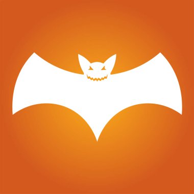 Cadılar Bayramı için beyaz yarasa siluetinin basit bir çizimi