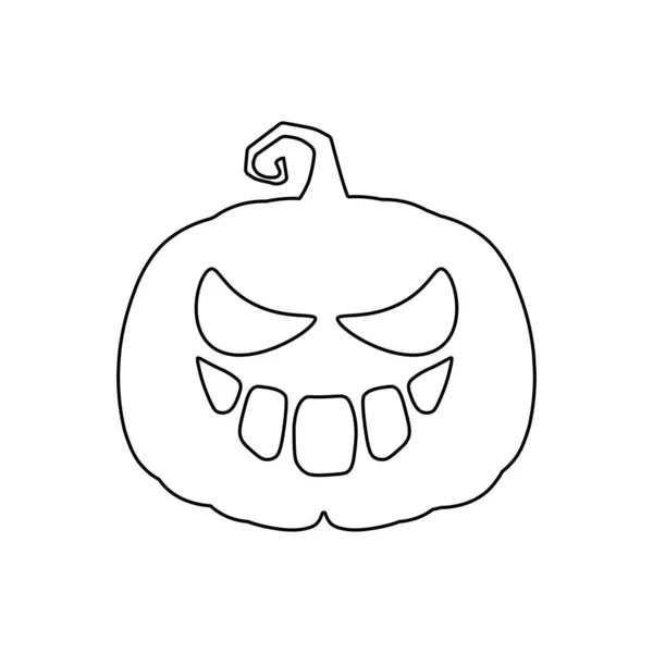 Halloween Citrouille Effrayant Dans Style Plat Concept Dessin Animé Vacances — Image vectorielle