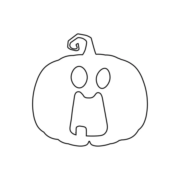 Halloween Calabaza Miedo Estilo Plano Concepto Dibujos Animados Vacaciones — Vector de stock