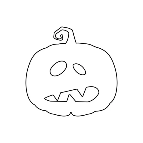 Halloween Eng Pompoen Platte Stijl Vakantie Cartoon Concept — Stockvector