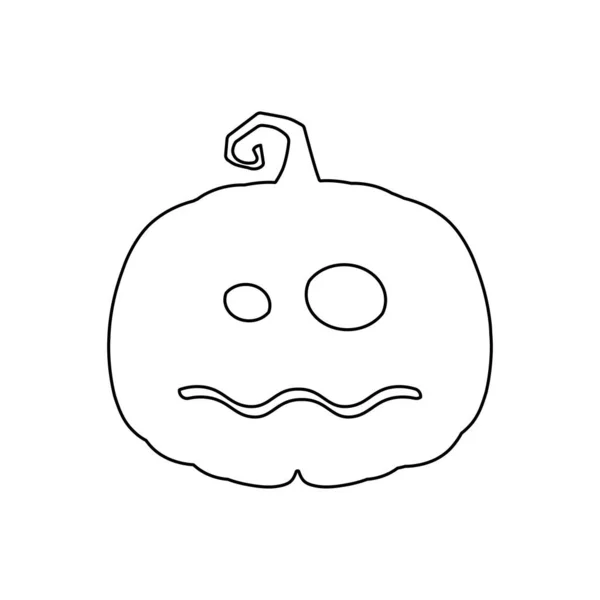 Halloween Citrouille Effrayant Dans Style Plat Concept Dessin Animé Vacances — Image vectorielle