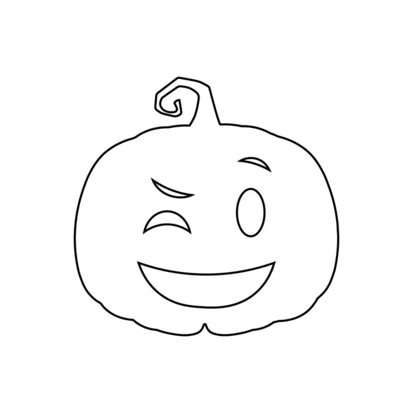 Halloween Scary Pumpkin Flat Style Holiday Cartoon Concept — Stock Vector