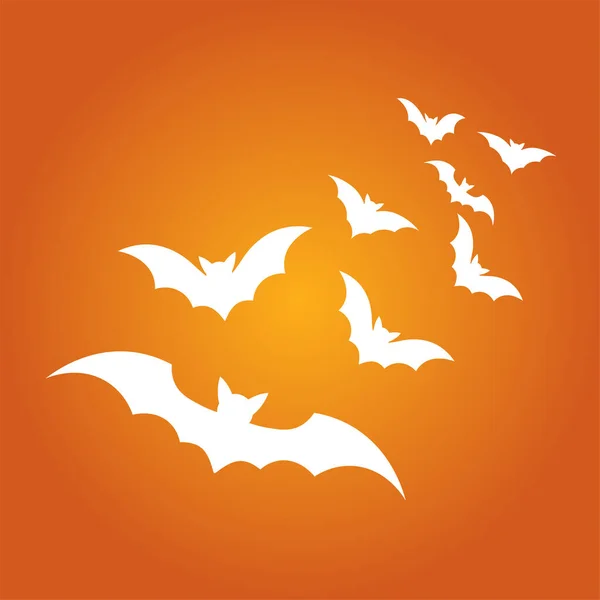 Simple Illustration White Bat Silhouette Halloween Day — Stock Vector