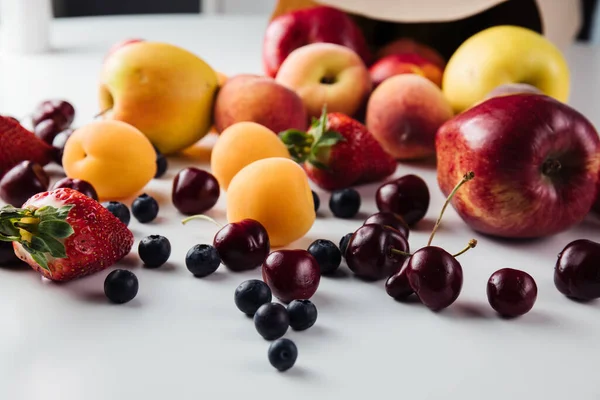 Healthy vegetarian vegan clean food fruits on white background