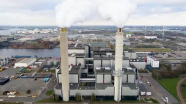 Amsterdam Westpoort, 5 Aralık 2020, Hollanda. AEB atık toplama tesisi yanan atıklar, endüstriyel enerji kurtarma tesisi.