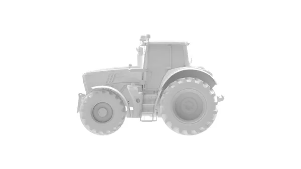 3D-rendering av en traktor datormodell maskin jordbruk verktyg isolerad på vit bakgrund hög kvalitet hög upplösning — Stockfoto
