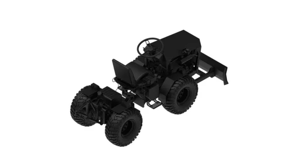 3D renderização de um mini trator trabalho veículo máquinas modelo de computador engenharia de trabalho no fundo branco — Fotografia de Stock