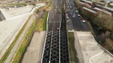 Amsterdam, Kuzey Hollanda, Hollanda - 16-01-2021 Piet Hein tünel girişi çıkışı ve Hollanda 'daki trafik uçuşunun ardından insansız hava aracı görüntüsü.