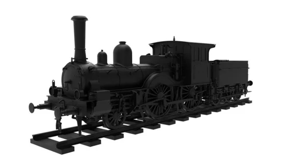 3D renderowania lokomotywa rocznika histroiczny model pociągu odizolowany. — Zdjęcie stockowe