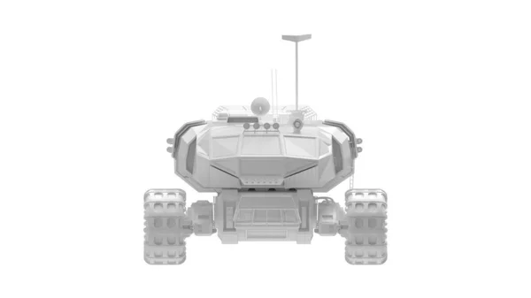 Luna Marte vehículo espacial 3D renderizado modelo de ordenador aislado sobre fondo blanco —  Fotos de Stock