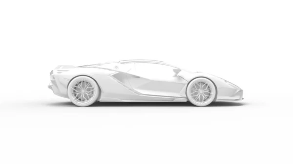 Спортивний супер автомобіль 3D візуалізація ізольовано на білому фоні студії . — стокове фото