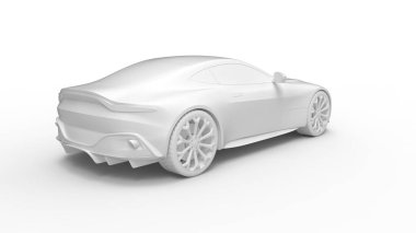 Araç 3D renging sedan, spor coupe otomobil beyaz stüdyo arka planda izole