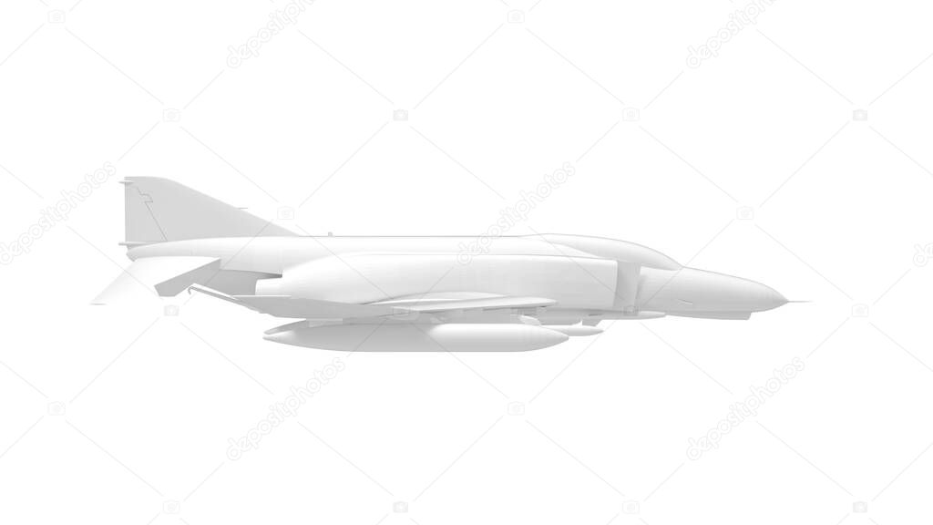 3D rendering of a fighter jet isolated on white background