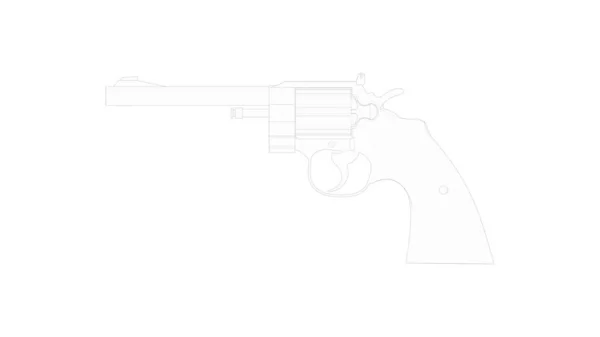Beyaz arka planda izole edilmiş 3 boyutlu tabanca tasarımı — Stok fotoğraf