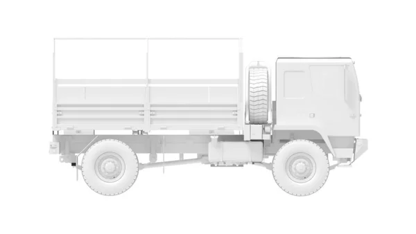 3D renderização de um caminhão do exército caminhão de logística de veículos militares isolado em estúdio de fundo — Fotografia de Stock