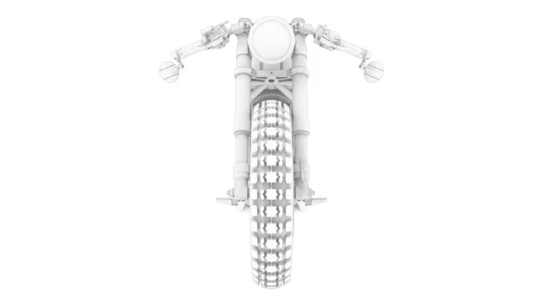 Elektromos motorkerékpár számítógépes modelljének 3D-s renderelése fehér alapon — Stock Fotó