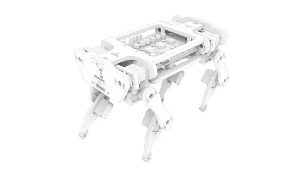 3D renderowanie szkicu robota zwierząt jak styl izolowany na białym tle — Zdjęcie stockowe
