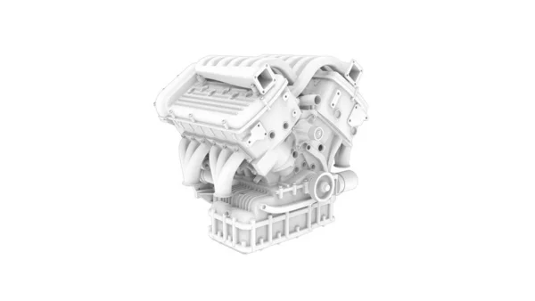 3D візуалізація технічних компонентів двигуна ізольовані на білому тлі — стокове фото