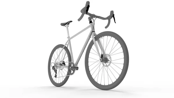 3D απόδοση ενός ποδηλάτου αγώνων που απομονώνονται σε λευκό φόντο — Φωτογραφία Αρχείου