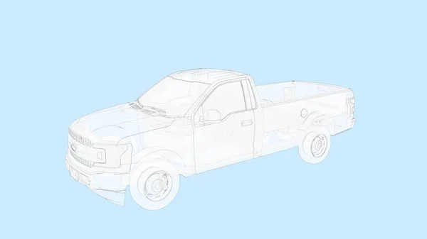 3D renderowania pick-up odizolowany na białym tle — Zdjęcie stockowe