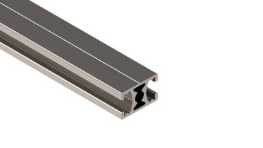 Beyaz arkaplanda izole edilmiş üç boyutlu alüminyum metal profili