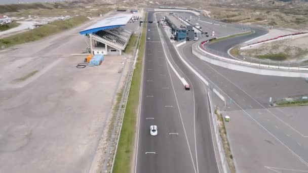 Zandvoort, 24th of April 2021, The Netherlands. Zandvoort Formula 1 one race track aerial footage. — Stock Video