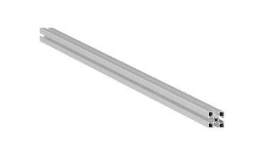 Beyaz arkaplanda izole edilmiş üç boyutlu alüminyum metal profili