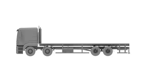 Representación 3D de un vehículo de transporte de semirremolque isoalted sobre fondo blanco vacío. — Foto de Stock