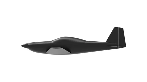 3D-візуалізація маленької контурної комп'ютерної моделі літака ізольовано на білому тлі  . — стокове фото