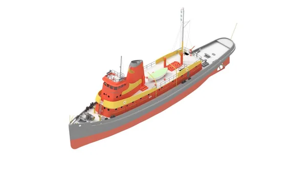 3D rendering of a ship isolated on a white background. marine vessel computer model. — Stock Photo, Image