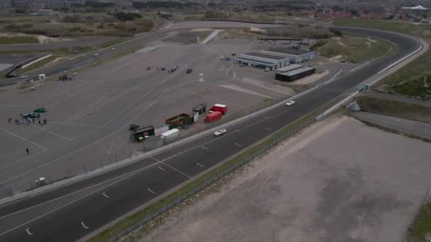 Zandvoort, 24 April 2021, Belanda. Zandvoort Formula 1 one race track aerial footage. — Stok Video