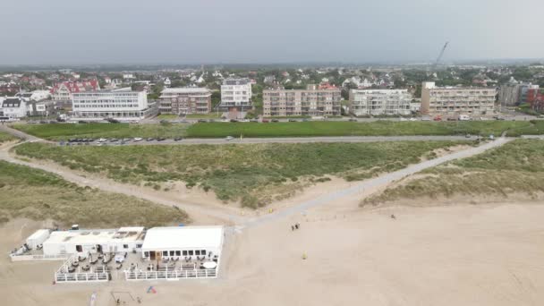 荷兰Noordwijk附近Noordzee海滨海岸线. — 图库视频影像