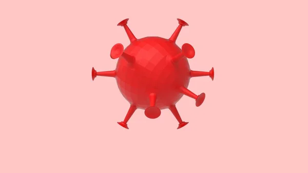 3D rendering of a virus microbe particle covid 19 disease germ, isolated on white background — Stock Photo, Image