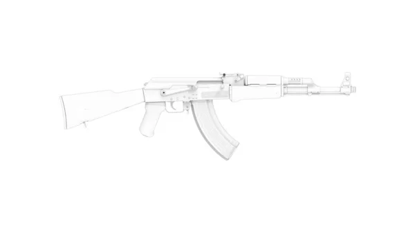 Renderização 3D de um rifle de assalto isolado em um fundo branco. Modelo 3D — Fotografia de Stock