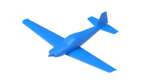 基于白背景的小型飞机轮廓计算机模型的三维绘制 . — 图库照片