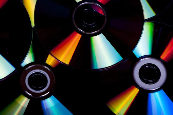 Közelről reflexiók és színek 5 CD-lemezek — Stock Fotó